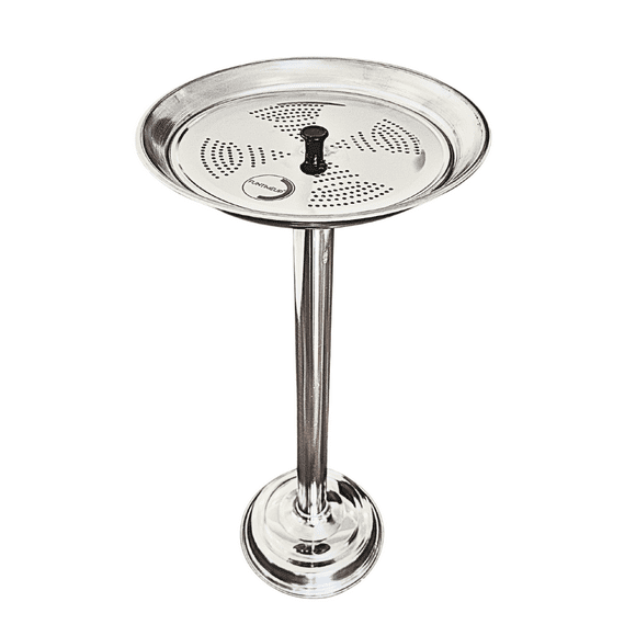 Polished Stainless Steel Footed ashtray, Outdoor Ashiness, standing ashtray, cigar ashtray for outside patio