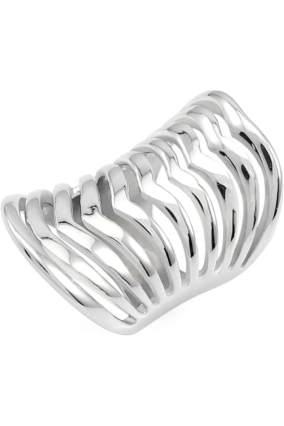 Polished Stainless Steel Split Style Ring Multilayer Stacked Knuckle Finger Rings Band