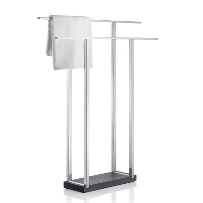 Polished Stainless Steel Freestanding Double Towel Rack