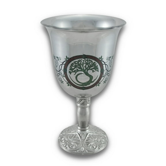 Polished Stainless Steel Tree Of Life Pagan Chalice
