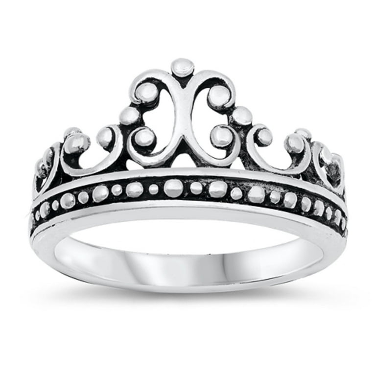 Tiara Crown Ring Polished Sterling Silver Tiara Crown Ring Polished Sterling Silver