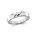 thumbnail image 1 of Gem & Harmony Polished Sterling Silver Fleur-de-Lis Band Ring for Women, 1 of 5
