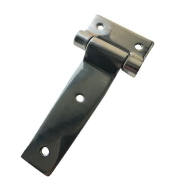 Polished Strap hinge approx 6 x 3 heavy duty 5/8 barrel flush mount Bolt On