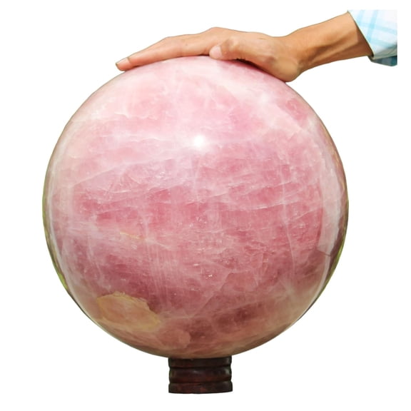 Polished Superb Color Pink Rose Quartz Ball, Huge Size 310mm/90.7lb Natural Crystal Quartz Metaphysical Healing Reiki Meditation Feng Shui Globe Unique Collector's Gift, Office Desk Decoration Sphere
