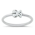 thumbnail image 1 of Polished Teddy Bear Ring .925 Oxidized Sterling Silver Band Jewelry Female Male Unisex Size 4, 1 of 4
