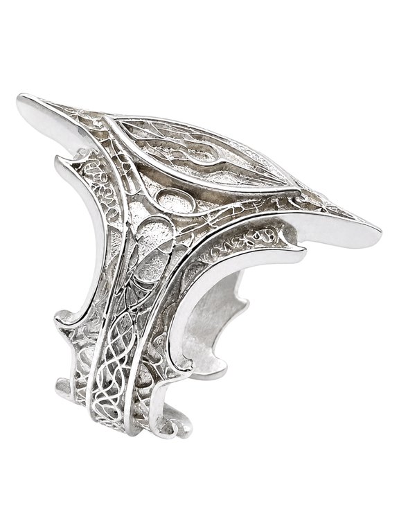 Polished Textured Leaf Floral Dragon-Like Adjustable Open Ring Antique Silver R96