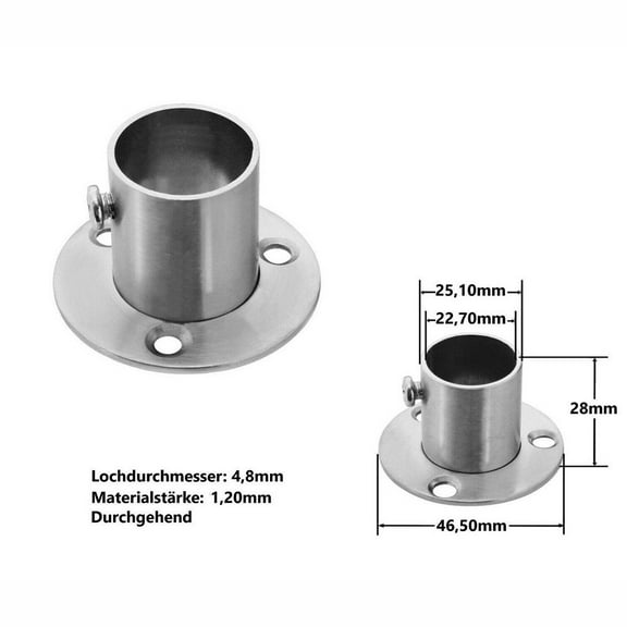 Polished Thicken Stainless Steel Flange Connection Wall Anchor Wall Flange