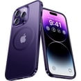 thumbnail image 1 of Polished Titanium for MagSafe iPhone 14 Pro Max Case, [12FT Military Grade Shockproof] Official Color Match for iPhone, Matte Back, Anti-Fingerprint, Magnetic Phone Cover 6.7 inch, Deep Purple, 1 of 15