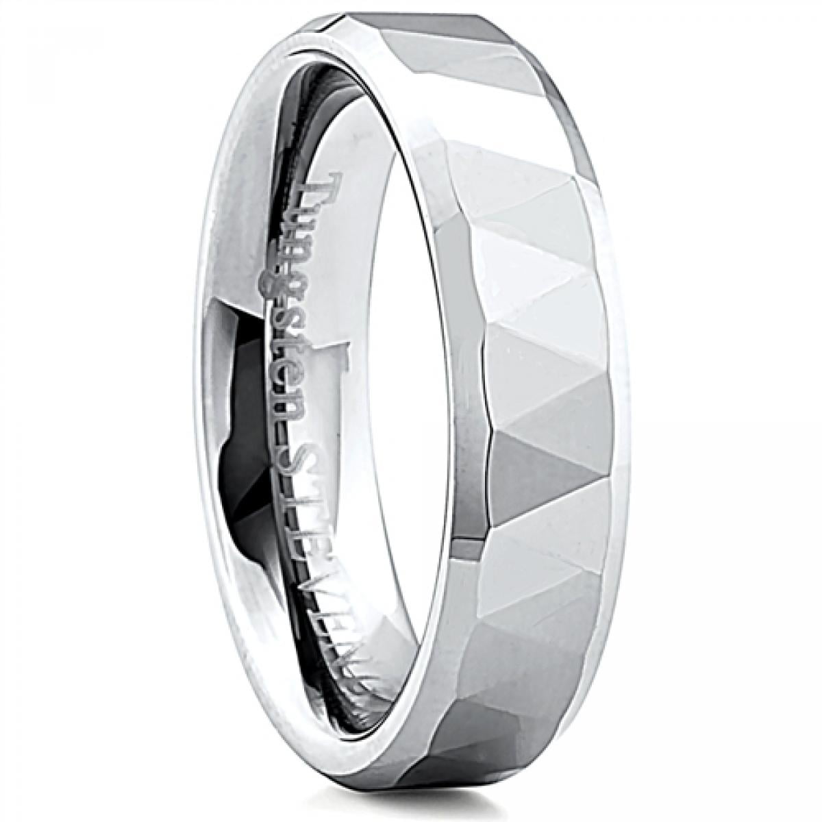 Polished Triangle Pattern Tungsten Carbide Ring - Walmart.com