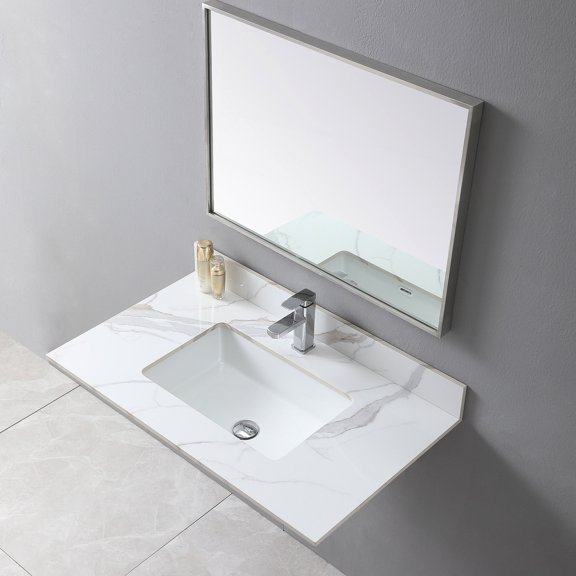 Ceramic Sink Included / Bathroom Remodel / Complement Dark Cabinetry