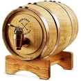 Polished Whiskey Barrel Beverage Dispenser in Brown Age your own