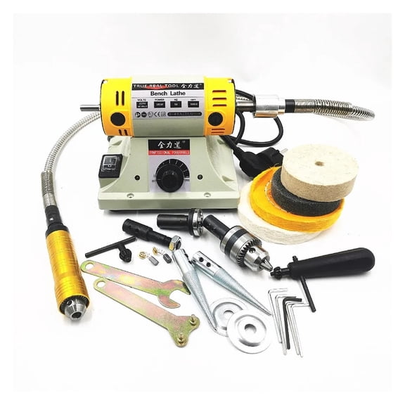 Polisher 350W DIY Woodworking Jade Jewelry Bench Lathe Motor Sander With 0.4-6.5mm Shaft Hose ,Easy to Use