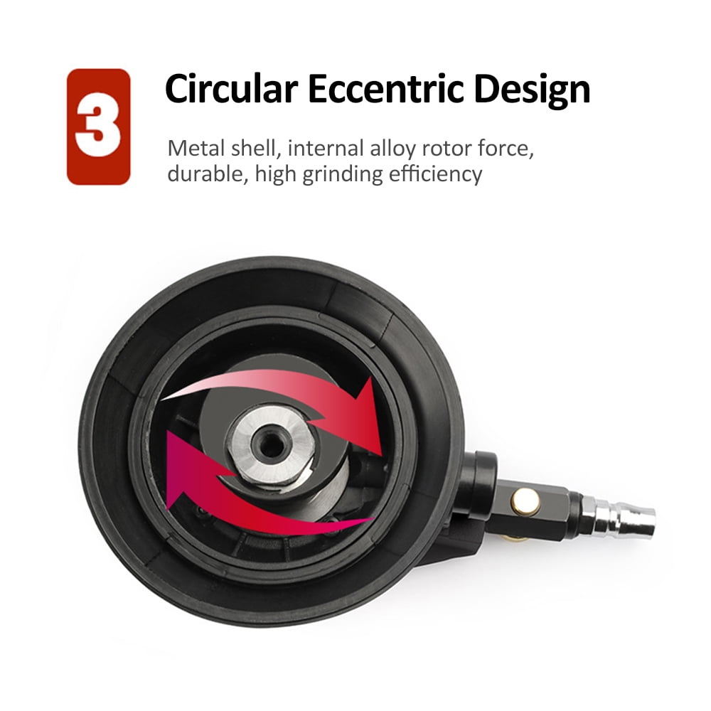 Polishers,Car Metal Wood Pneumatic Sander Duty Pneumatic Palm Metal Wood Wax Orbital Sander Pneumatic Palm Sander Air Sanders Wood Sanders Wood Pneumatic Sander With And 5 inch \u0026 Non-Vacuum
