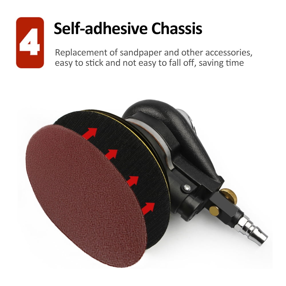 Polishers,Metal Wood Wax Palm Sander Car Heavy Duty Pneumatic Wax Metal Work Polishers Siuke 5'' Car Metal Wood Duty Pneumatic Palm Sander Car Metal Pneumatic Palm Sander Air Orbital Sander