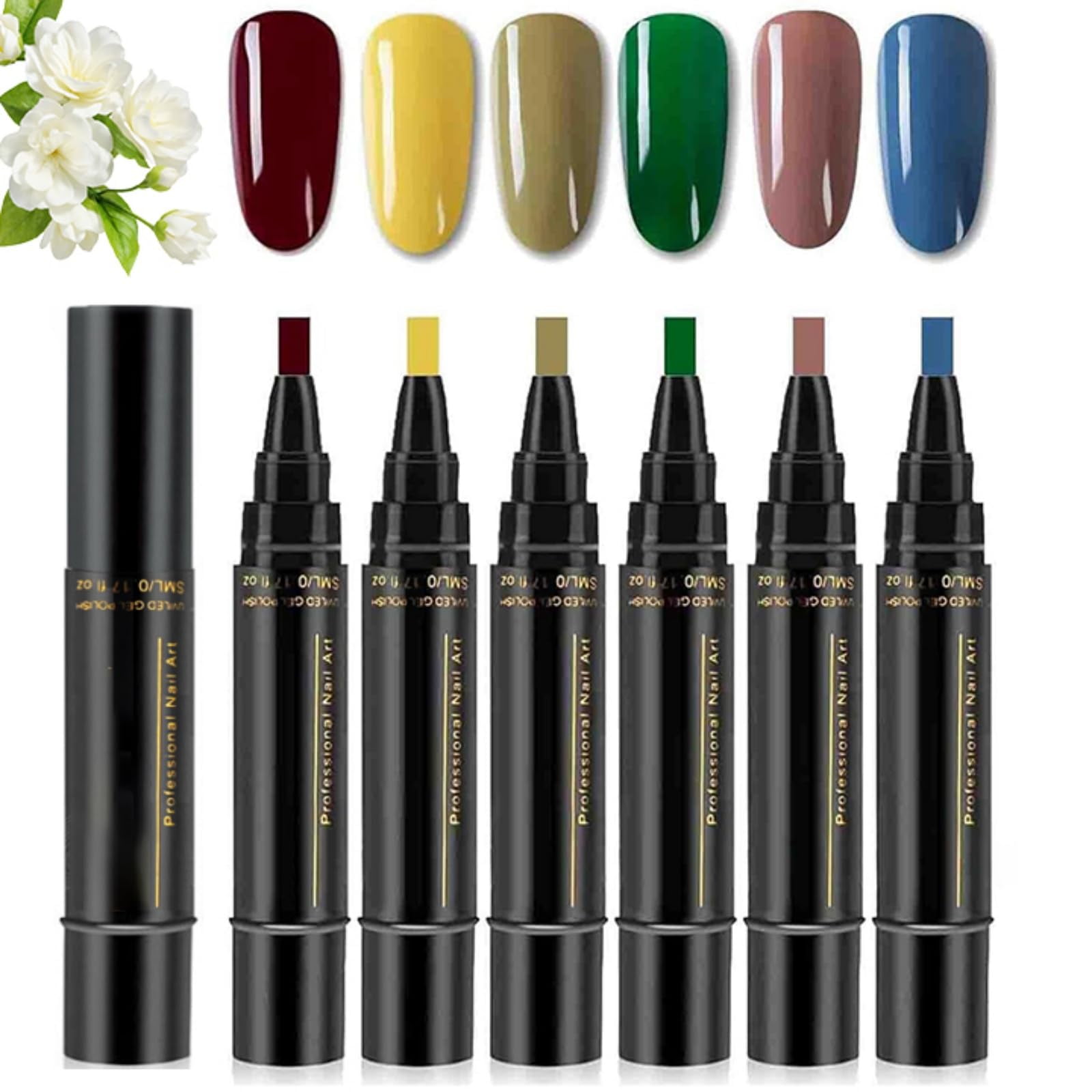 Polishey Nail Polish Pens, 3 in 1 Nail Polish Pens Quick Dry, Gel NailPolish Set, 36 Color NailPolish GelPen 8 ML, Color NailPolish GelPen for Women, Nails Pens for Nails Art DIY