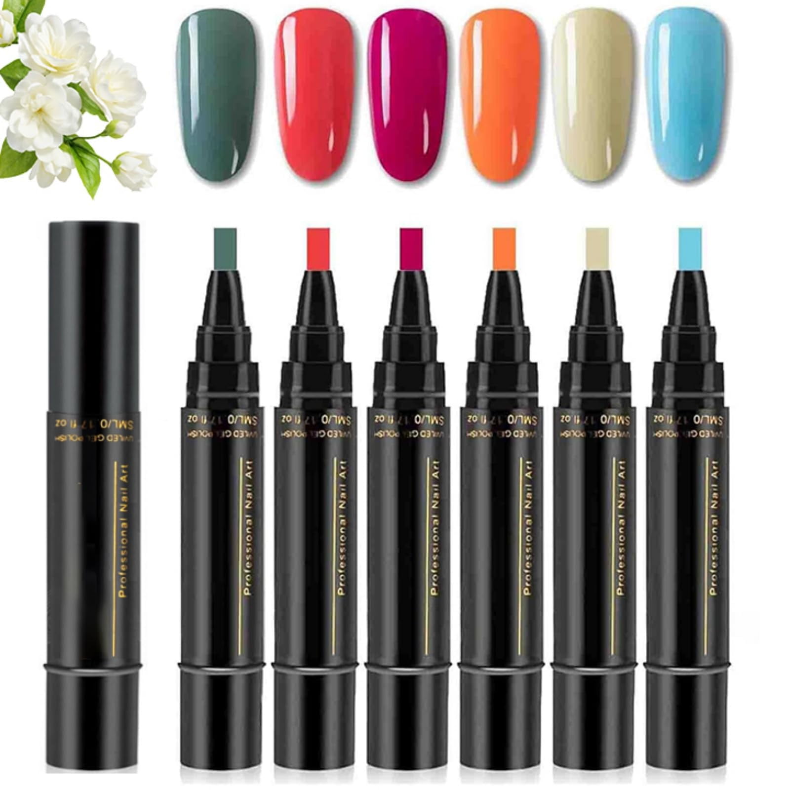 Polishey Nail Polish Pens, 3 in 1 Nail Polish Pens Quick Dry, Gel NailPolish Set, 36 Color NailPolish GelPen 8 ML, Color NailPolish GelPen for Women, Nails Pens for Nails Art DIY