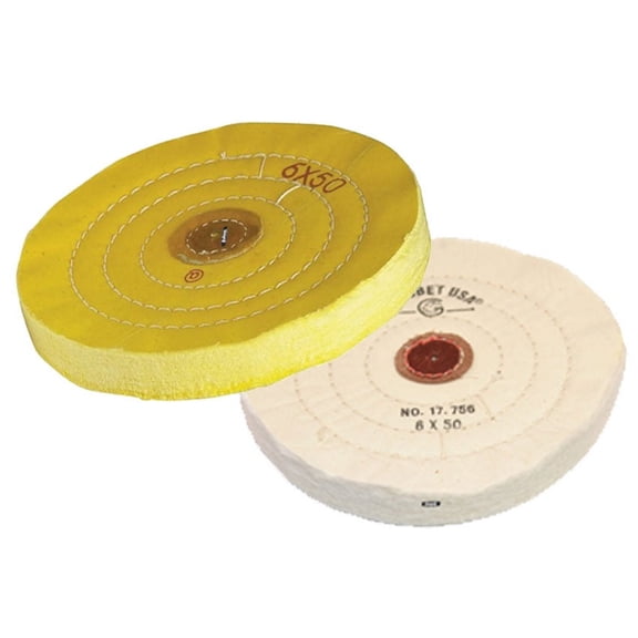 Polishing Buffs Finex Muslin White & Yellow Buff Wheels 6" Buffing Set Of 2 Pcs