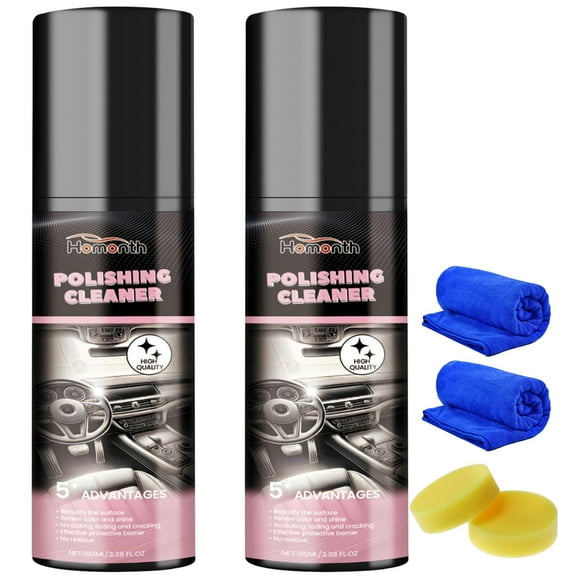 Polishing Cleaner,Car Interior Cleaner - Car Interior Detail Polishing Cleaner, Interior Detail Spray, Cleaning、Decontamination, Interior Multi-Purpose Car Cleaner 100ml(2PCS) 70% off