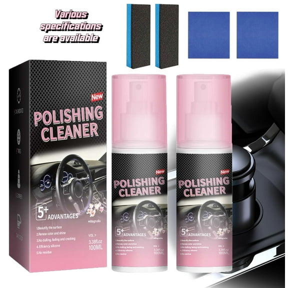 Polishing Cleaner for Car Interior Detailing、Rubber、Leather,Automotive Interior Polishing Agent Decontamination Maintenance Polishing Maintenance Glazing Antis-Fouling 100ml