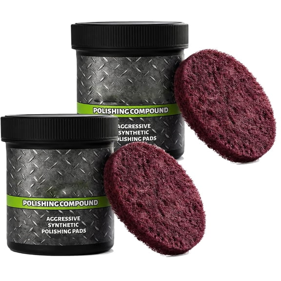 Polishing Compound, Surface Restoration Polish With Pad, Multi-Surface Scratch Remover, High Gloss Finish, Polish & Wax for Metal, Easy Application