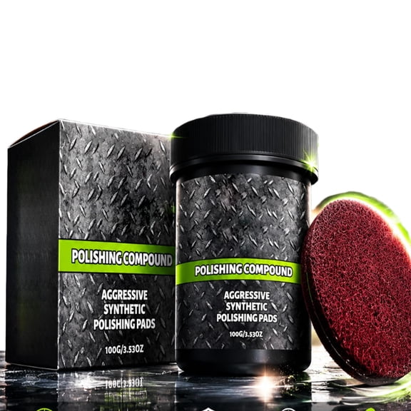 Polishing Compound – Surface Restoration Polish with Pad, Multi-Surface Scratch Remover for Metal, Stone & Wood