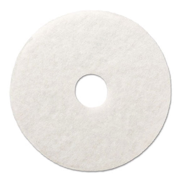 Polishing Floor Pads, 18" Diameter, White, 5/carton | Bundle of 2 Cartons