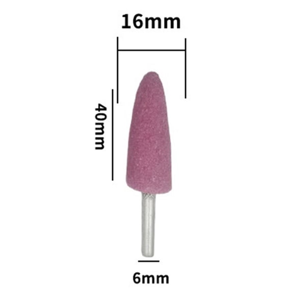 Uxcell 10Pcs 6mm Shank Mounted Grinding Stones - 19mm Conical Abrasive Points Purple