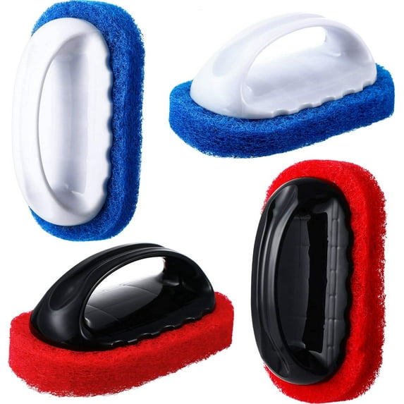 Polishing Pad Brush - 4 Cleaning Scrubs with Handle Kit for Finishing and Polishing Ship Accessories