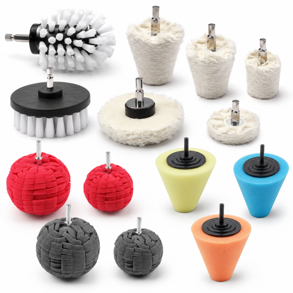Polishing Pad Buffing Wheel Kit 12 Pack for Drill Car Metal Wood Ceramic Plastic