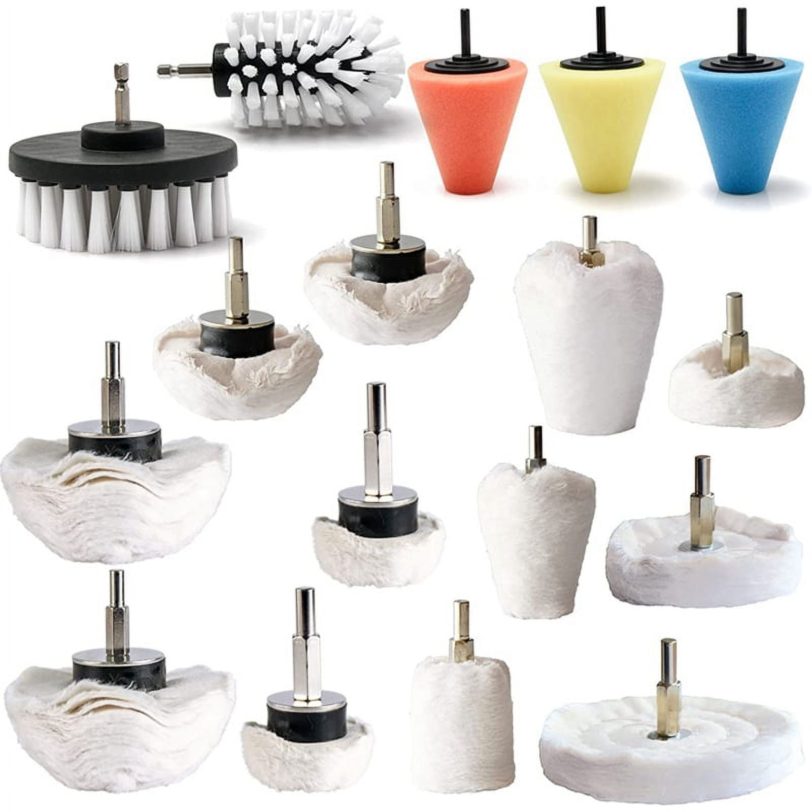 Polishing Pad Buffing Wheel Kit 17Pack, Buffing Wheel Drill for Metal Aluminum Stainless Steel