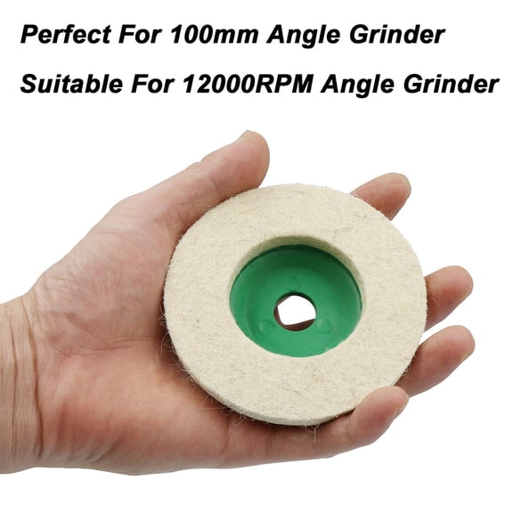 Polishing machine Polishing wheel,Round Wool Felt Wheel Pads 100mm 4 Inch Round Inch Round Wool Disc Wheel Pads 10pcs 4 Inch Felt Disc Wheel Pad - 10pcs Saante Funien Buzhi