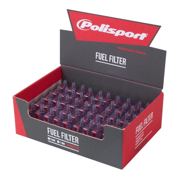 Polisport 6mm In-Line Fuel Filter for 2-Stroke Dirt Bikes (50 Pack) - Clear Compact Design Blocks Dirt & Debris - Essential Off-Road Maintenance Upgrade