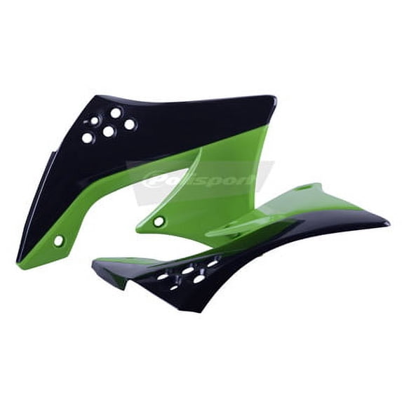 Polisport - 8412900004 - Radiator Shroud, Black/Green