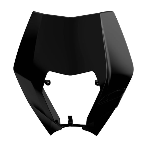 Polisport Headlight Mask for Motorbikes, Motocross, Motorcycles (MX, Enduro Racing & Riding) – Fits KTM EXC/EXC‑F/XC‑W/XCF‑W (2008-13) - OEM‑Fit Impact-Resistant Plastic, Durable and Flexible - Blk