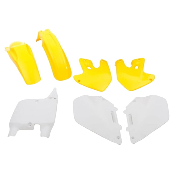 Polisport 90094 Standard Plastic Kit Fits Suzuki RM125/RM250 19992000 OEMStyle Bodywork with Fenders, Scoops, Side Panels & Number Plate Yellow/White