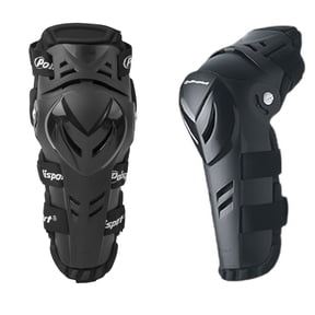 Polisport Devil Knee/Elbow Protection - Adult - Black - Ergonomic Hinged Knee/Elbow Guards for Off-Road Racing & Riding Adjustable Fit Lightweight & Durable MX/Enduro Armor