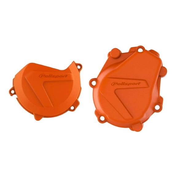 Polisport Clutch and Ignition Cover Protector Kit (Black)- Compatible with KTM