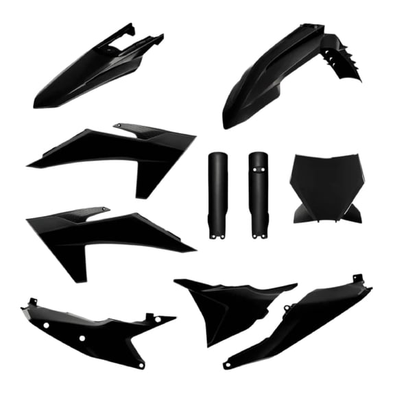 Polisport Motocross (MX) Replica Plastic Kit for KTM SXF, XC, XCF (2022-24) Dirt Bike – OEM Quality, Durable, Flexible & Perfect Fit – Black