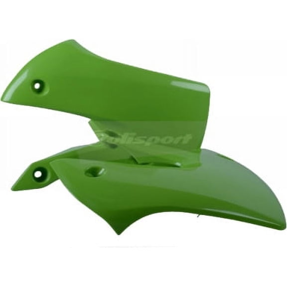 Polisport Radiator Scoops - Green Panels for Kawasaki KX 65 (2000-2024) Kawasaki KLX 110 (2002-2009) - OEM Fit, Glossy Finish, Lightweight & Impact-Resistant, Easy Installation