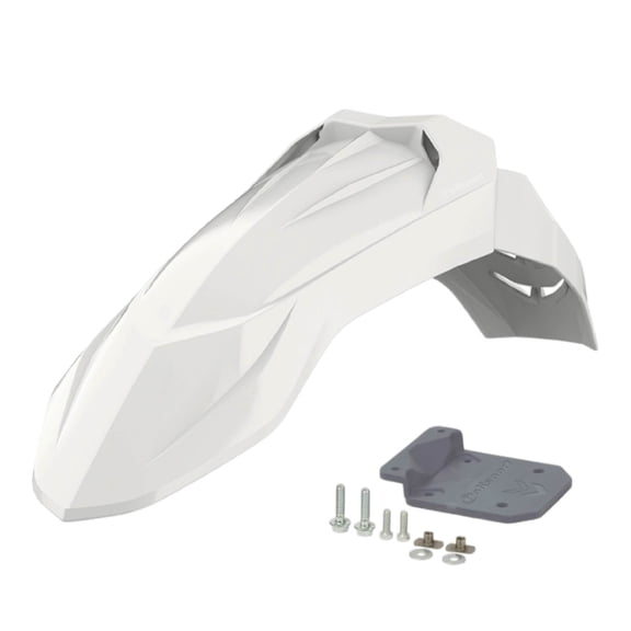 Polisport Supermoto (SM) Motocross (MX) UFX Front Fender - Universal Fit for all Full Size Dirt Bikes - White