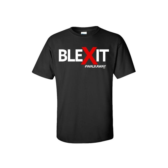 Political Blexit #Walkaway Adult Short Sleeve T-Shirt-Black-XXXL