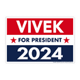 thumbnail image 1 of Political Campaign Yard Sign w/Stake, Vivek Ramaswamy 2024, Red White Blue, 18" x 12" (Double-Sided Sign), 1 of 6