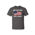 thumbnail image 1 of Political Don't Like It Here? Just Leave! Adult Short Sleeve T-Shirt-Charcoal-6XL, 1 of 4