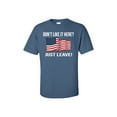 thumbnail image 1 of Political Don't Like It Here? Just Leave! Adult Short Sleeve T-Shirt-Indigo-Medium, 1 of 4