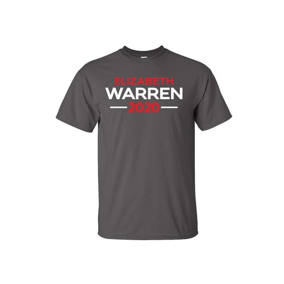 Political Elizabeth Warren 2020 Adult Short Sleeve T-Shirt-Charcoal-Large