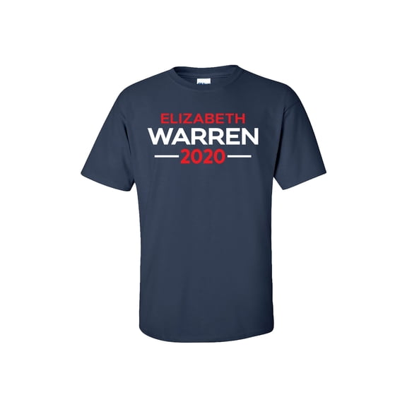 Political Elizabeth Warren 2020 Adult Short Sleeve T-Shirt-Navy-Medium