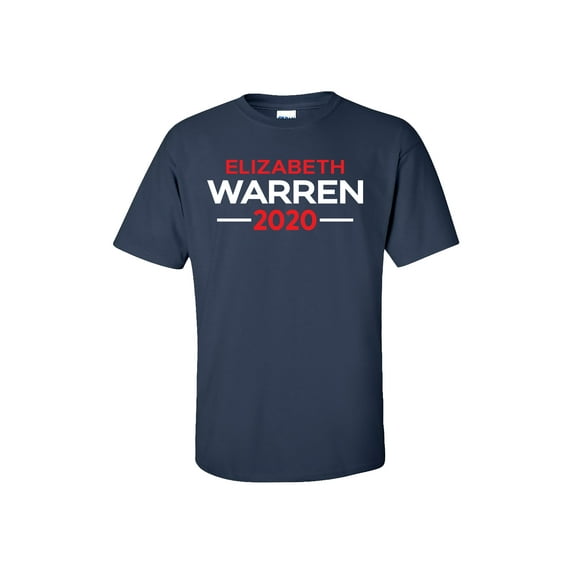 Political Elizabeth Warren 2020 Adult Short Sleeve T-Shirt-Navy-Small