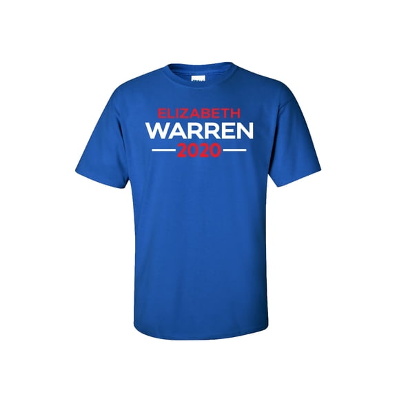Political Elizabeth Warren 2020 Adult Short Sleeve T-Shirt-Royal-Large