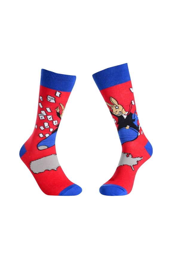 Political Humor Socks - Vote or Suffer the Consequences from the Sock Panda Style: Donkey
