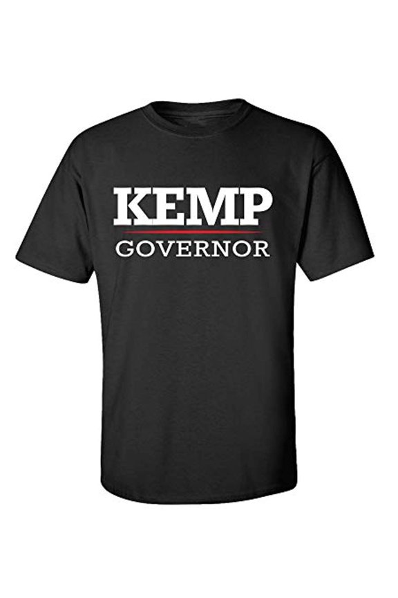 Political Kemp for Governor Adult Short Sleeve T-Shirt-Black-XXXL